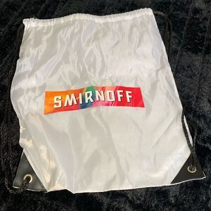 White Smirnoff Vodka Drawstring Cinch Backpack